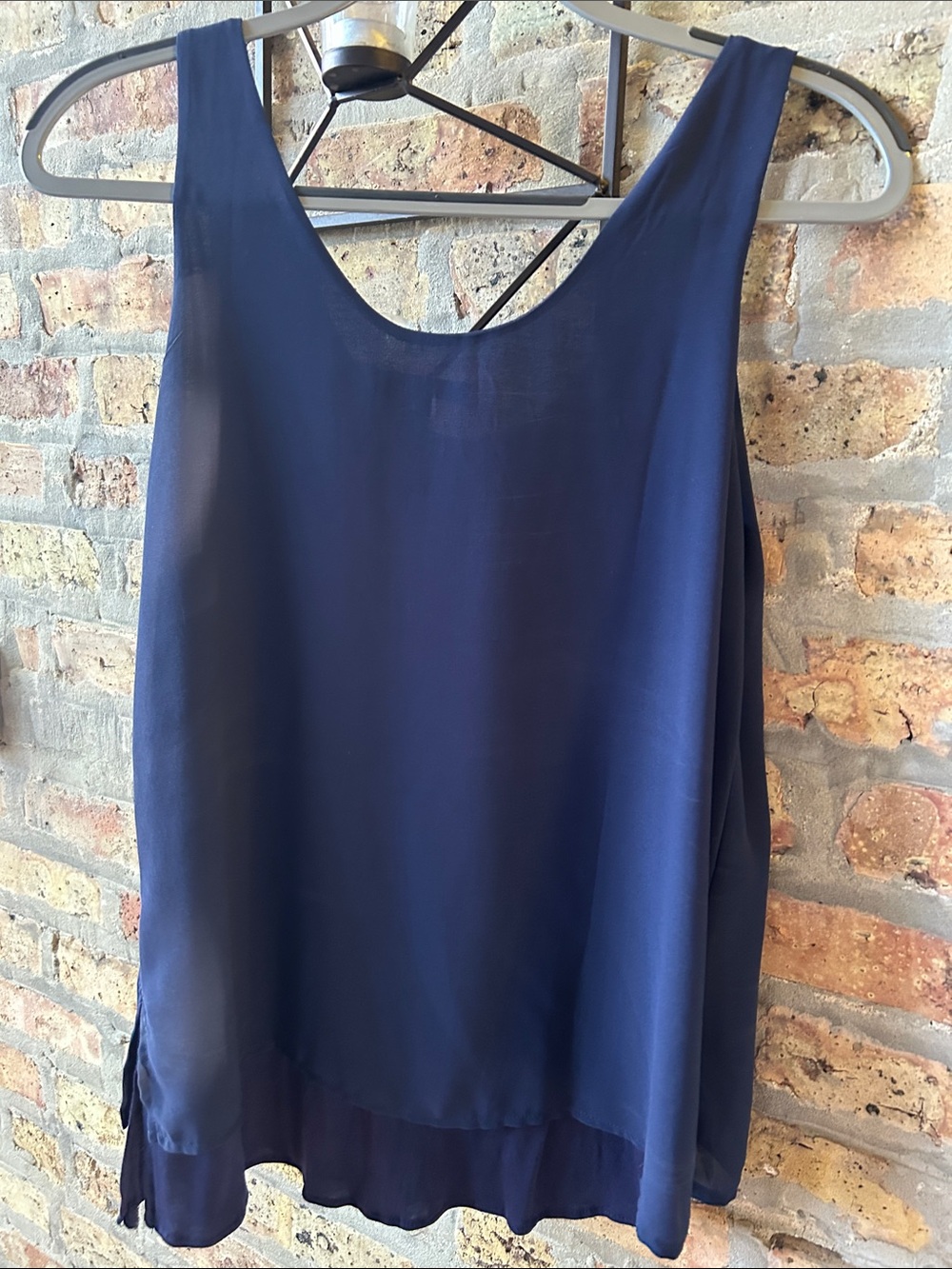 Mango Navy Layered Sleeveless Camisole